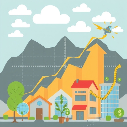 經濟成長的插圖，展現市場活力