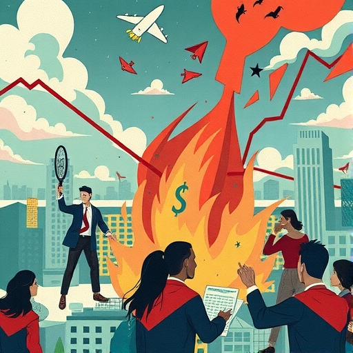 一隻手正在撕毀一張股票憑證，象徵股票價值歸零。