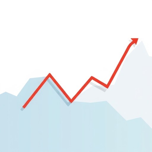 股價圖表顯示公司股價的顯著飆升。