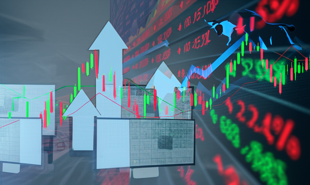 數位介面上顯示的美股交易行情與數據圖表