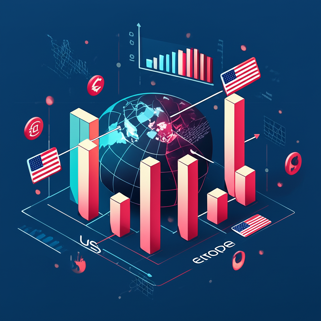 全球半導體供應鏈與貿易關係示意圖。