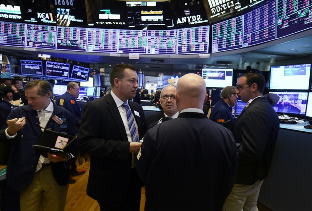 一位投資者正在複雜的金融市場圖表前思考投資策略。