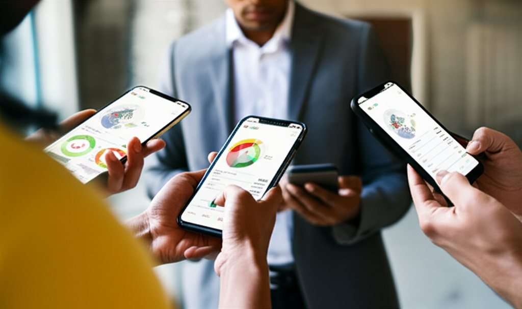 一個安全的數位鎖，帶有生物識別指紋掃描器，象徵金融交易中先進的網路安全措施。