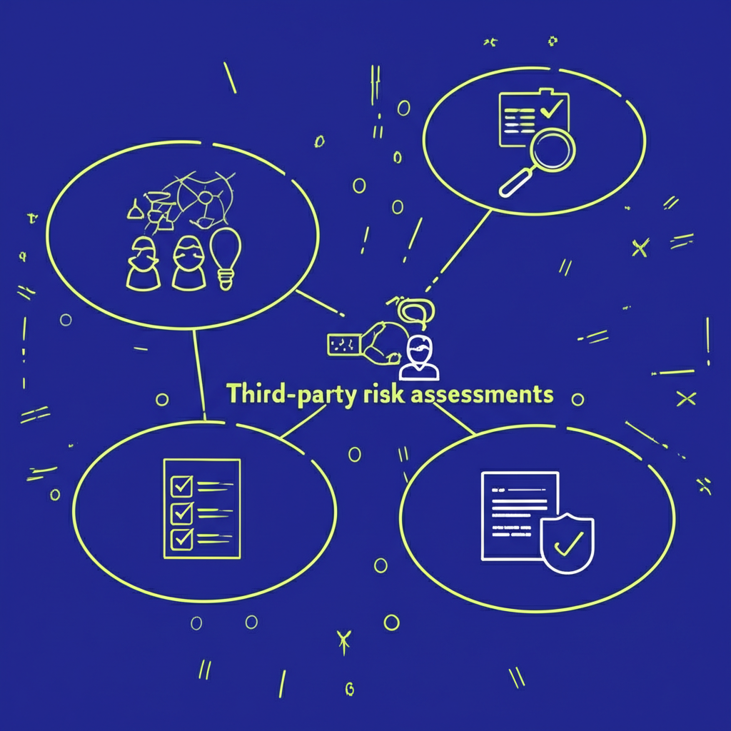 一個安全的數據中心，展示了數位供應鏈的複雜性與潛在的第三方供應商漏洞點