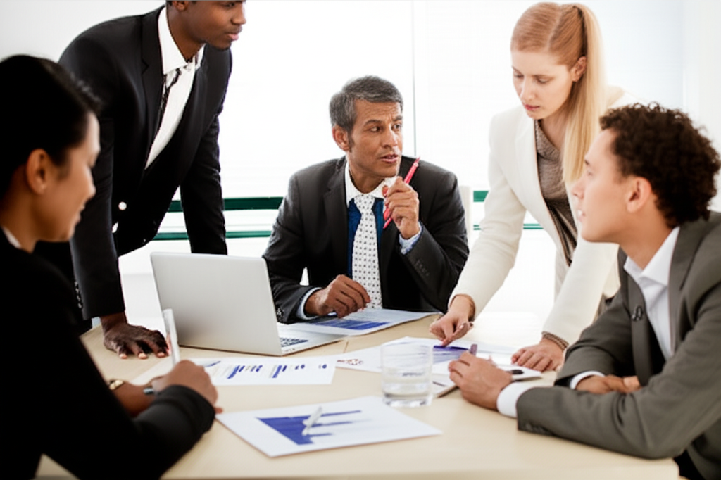 一張插圖，展現大型銀行強健的風險管理策略，如同穩固的金融堡壘。