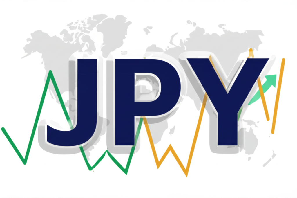 日圓紙鈔堆疊，背景為金融圖表，強調其在全球經濟中的角色