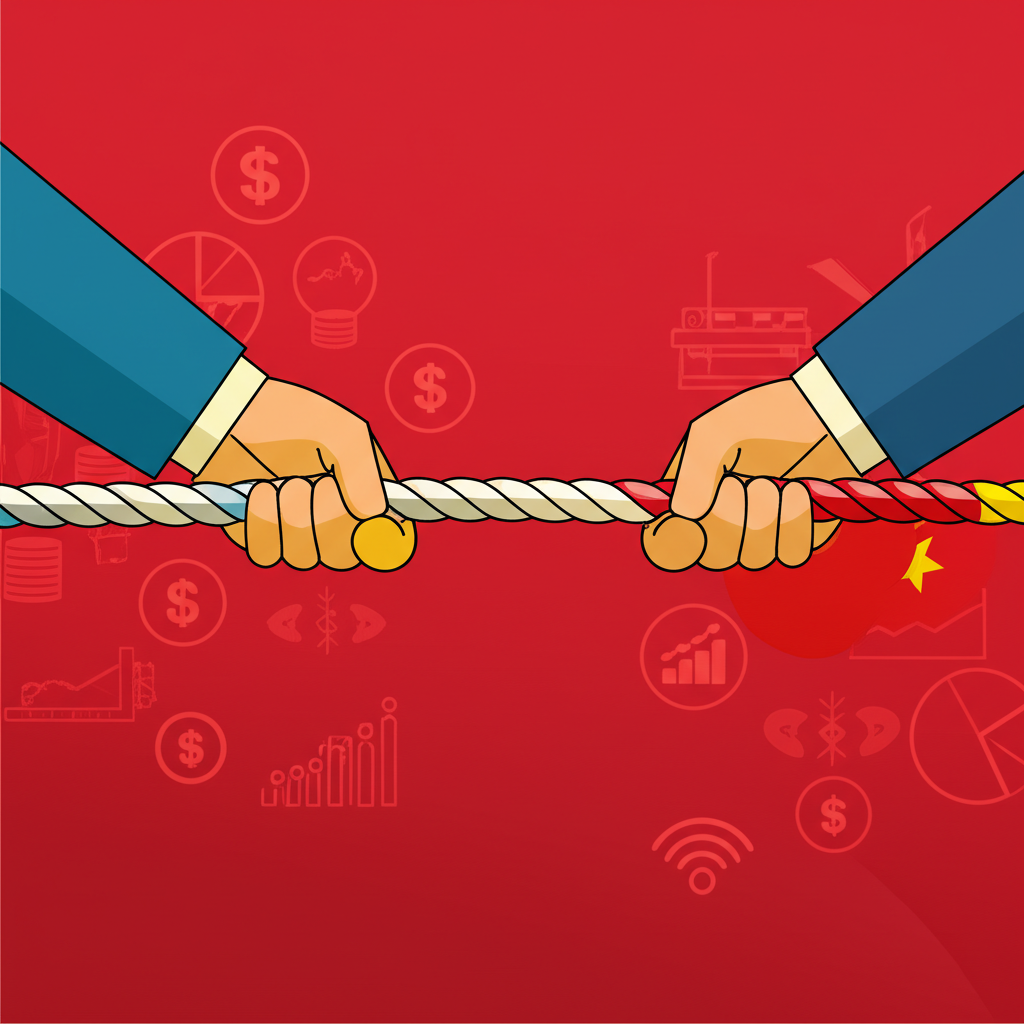 一名購物者面對價格標籤感到困惑，象徵關稅導致的物價上漲。