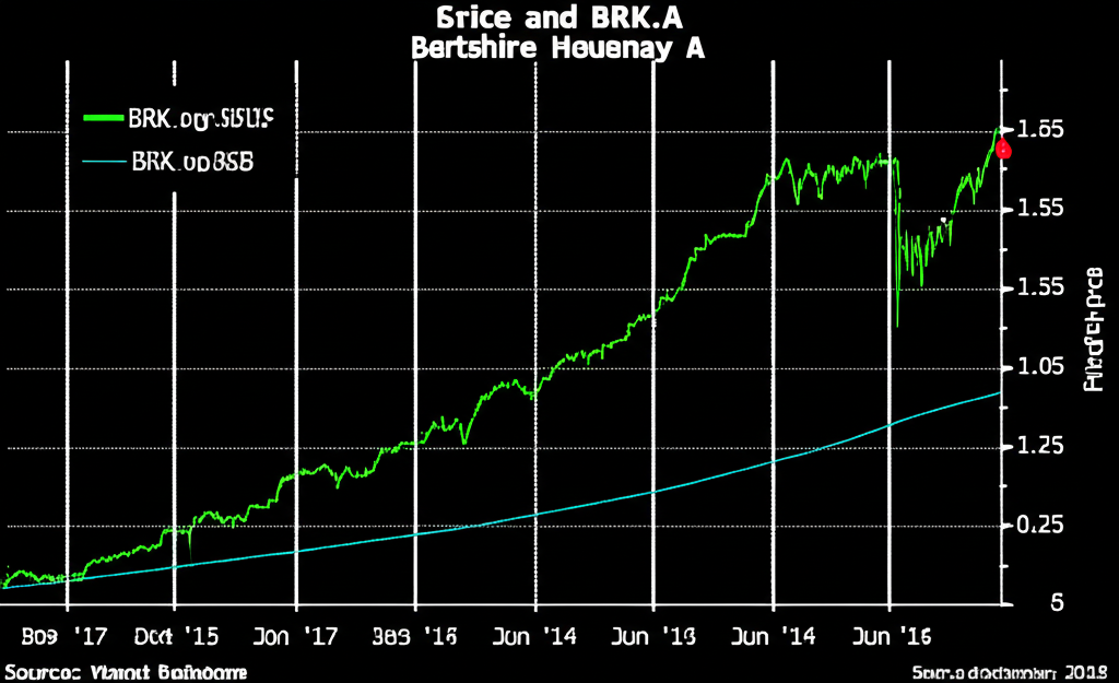 BRK.B 與 S&P 500 指數長期報酬走勢對比圖,視覺化呈現其複利優勢