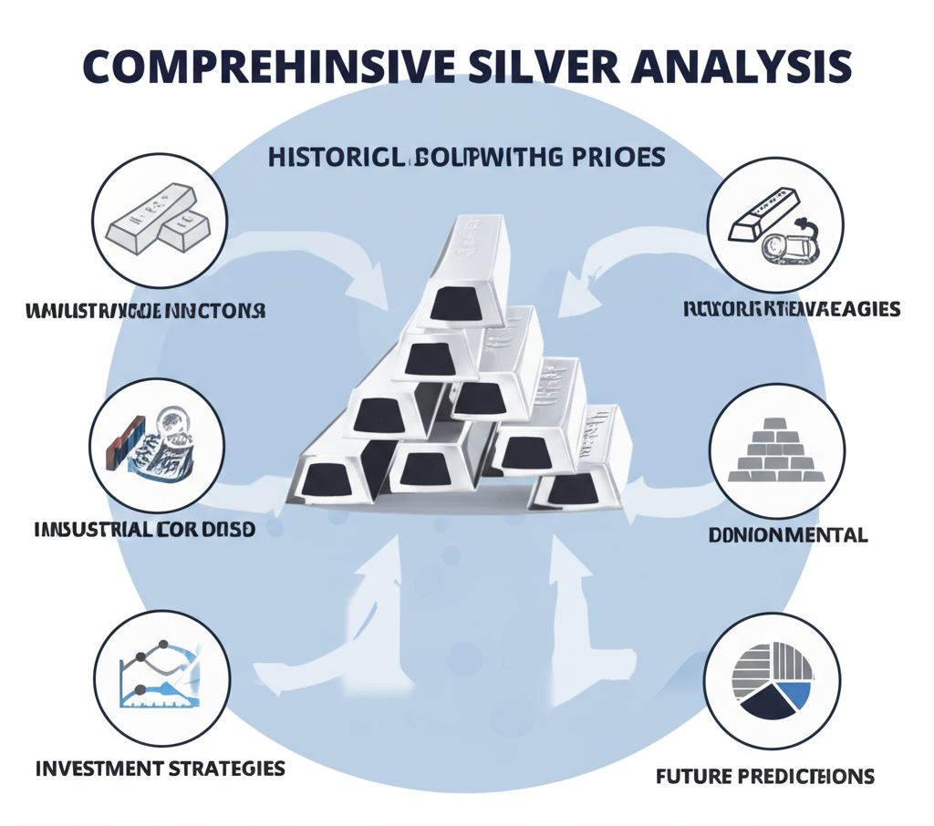 白銀走勢綜合分析插圖：涵蓋歷史脈絡、影響因素、分析方法、未來預測與投資策略