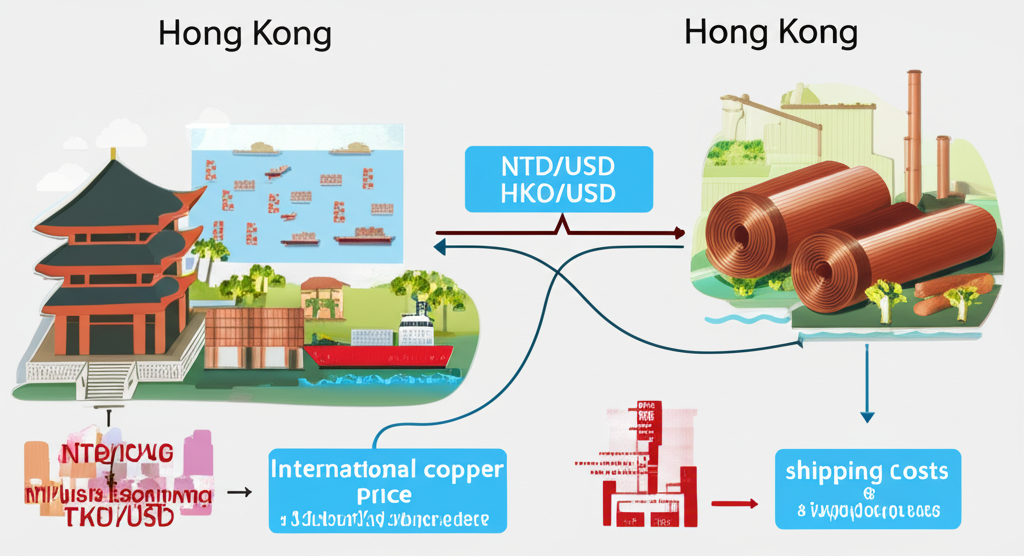 台灣香港廢銅回收價格與國際連動示意圖