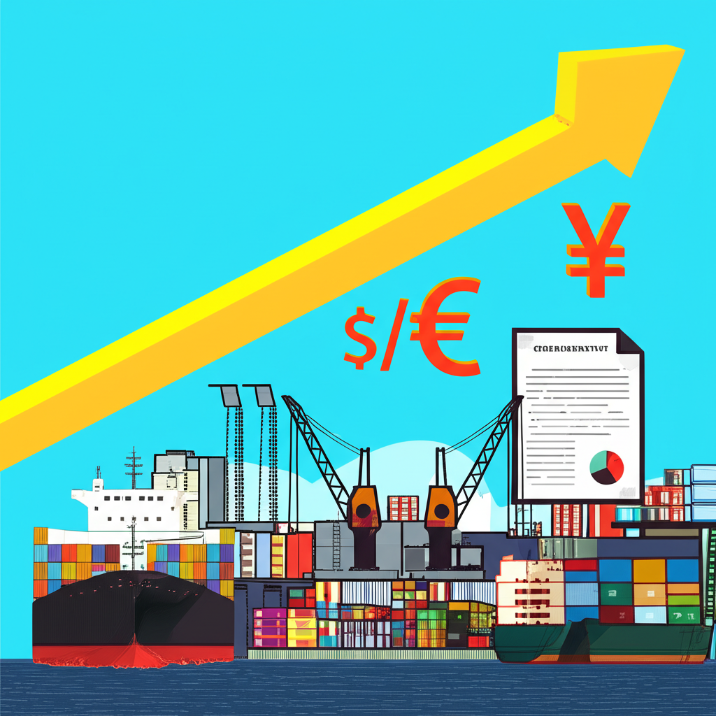 貿易逆差成因圖:國內需求、匯率、產業依賴與政策文件互動示意