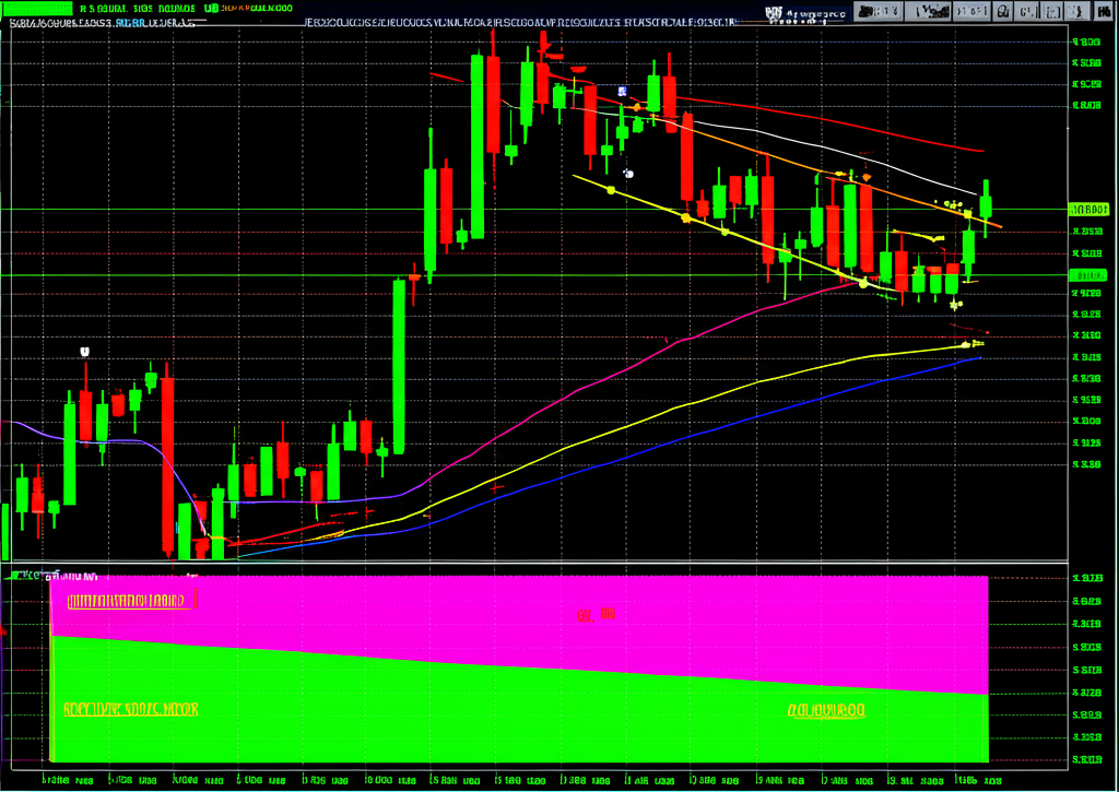 KDJ 指標插圖,顯示 K、D 和 J 線形成黃金交叉和死亡交叉,突出股價圖上的超買和超賣區域
