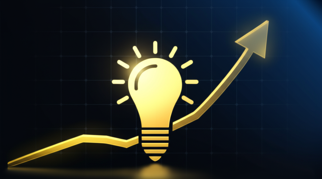 正面新聞圖示提升股市圖表和投資者信心的插圖