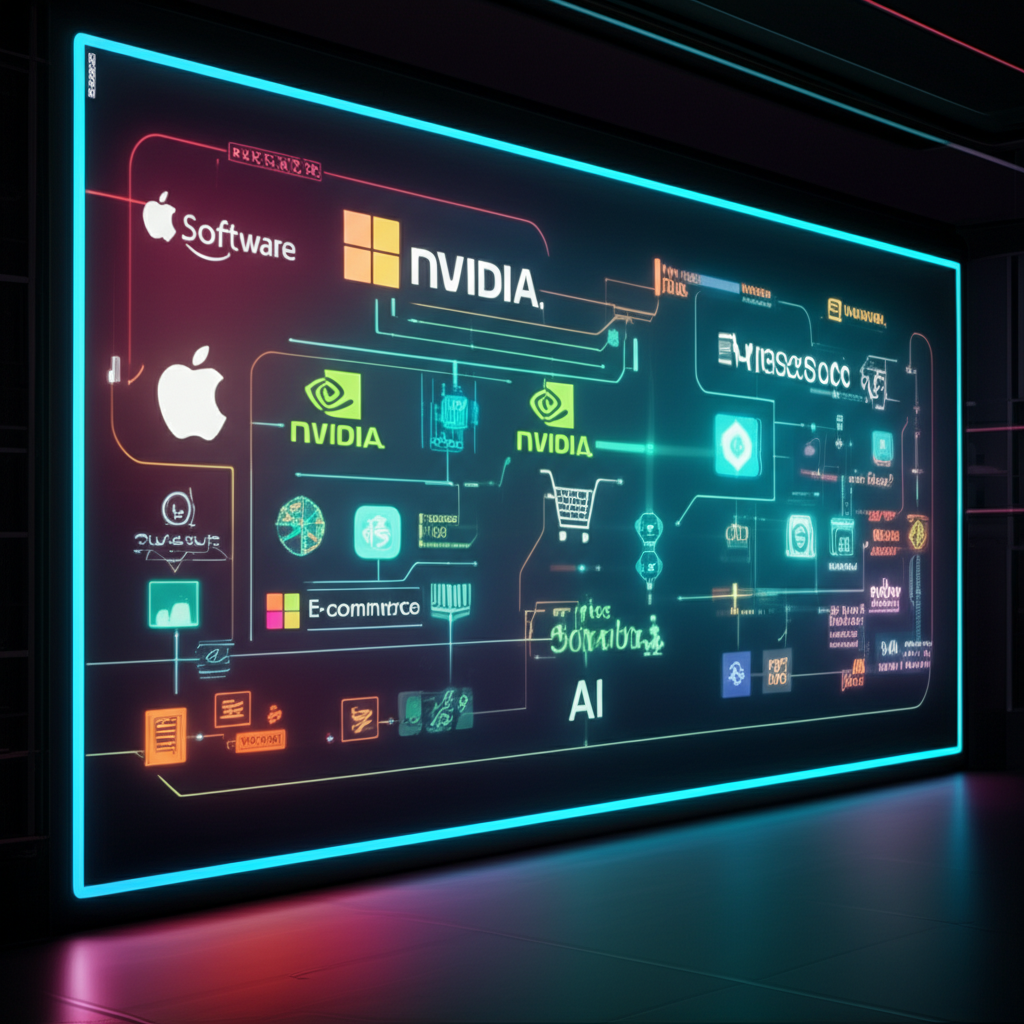 Nasdaq 100 主要成分股數位面板圖：科技巨頭與產業連結