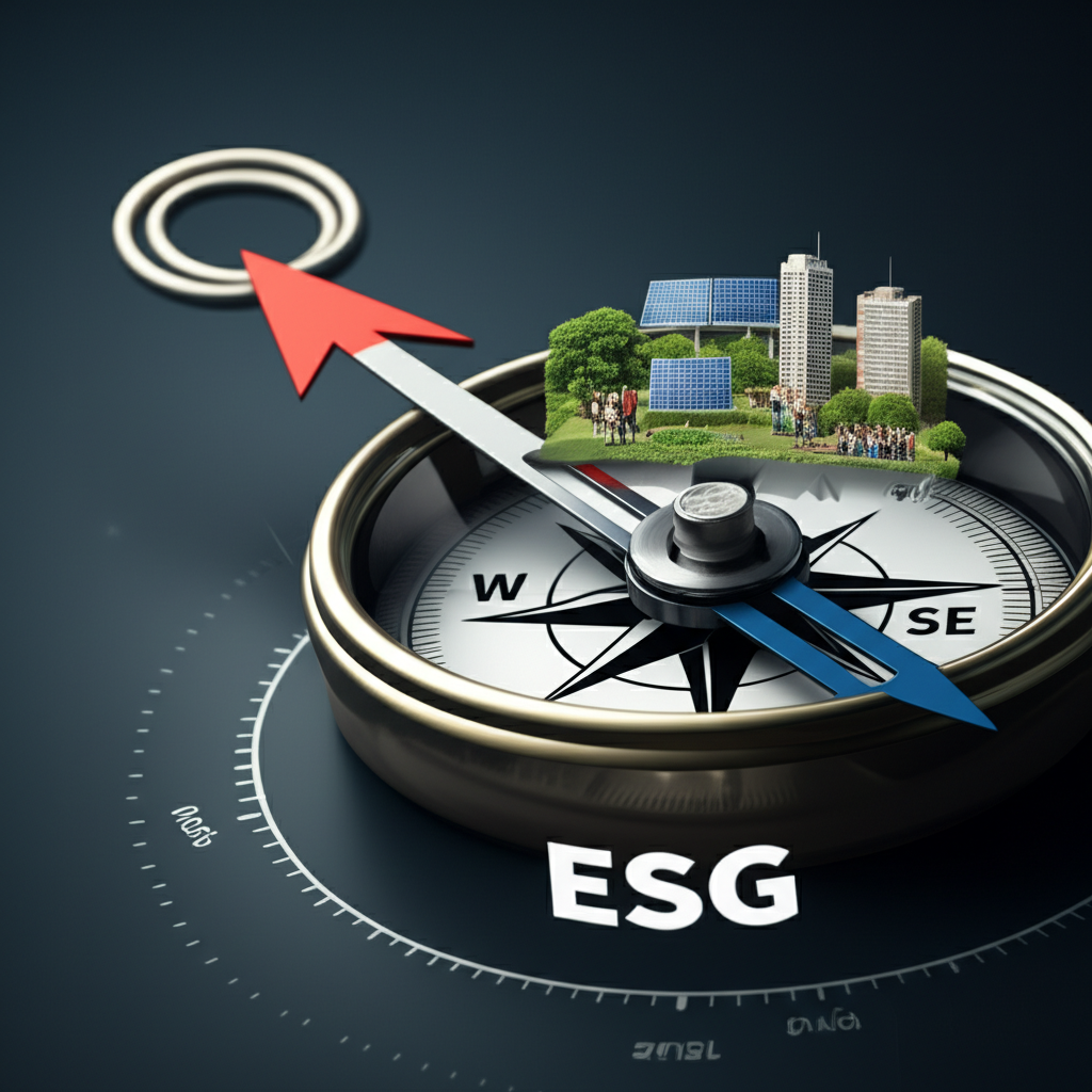 ESG指數如羅盤引導投資者朝向綠色建築與多元社區的永續投資趨勢插圖