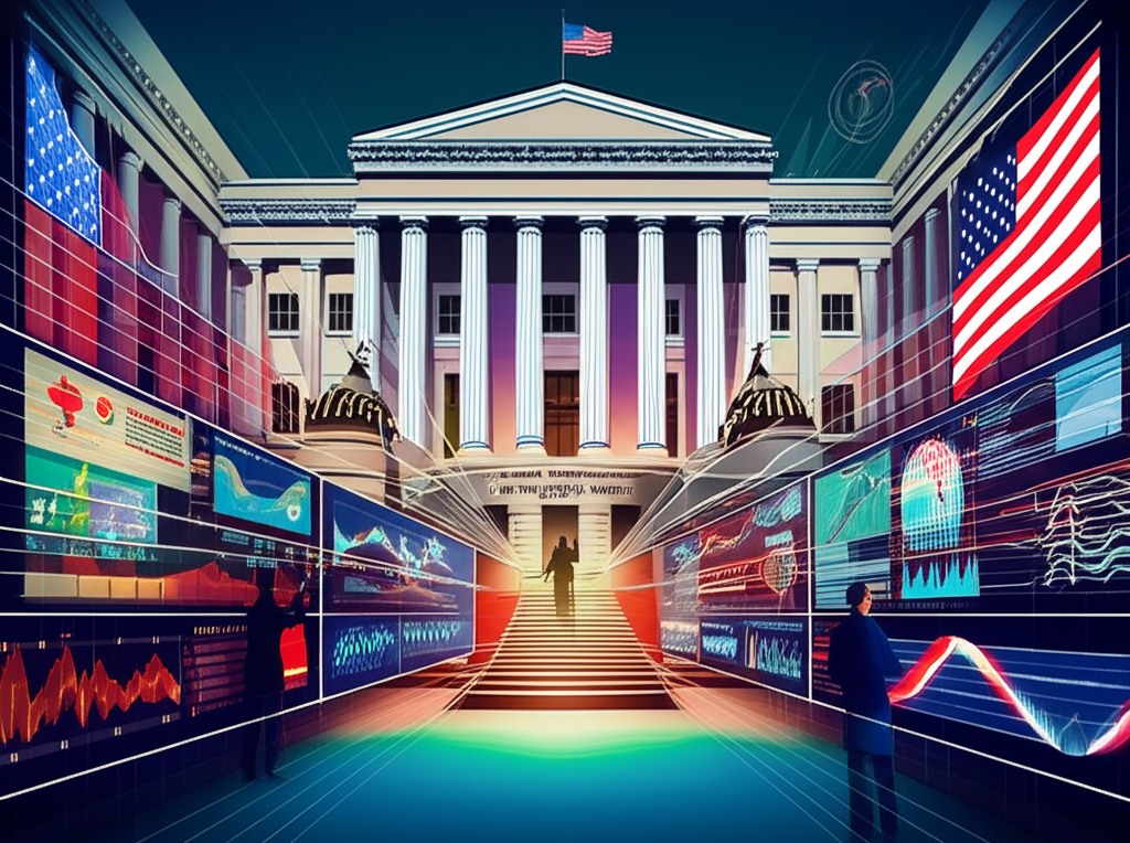 全球能源市場數據從美國政府機構流向投資者螢幕的示意圖