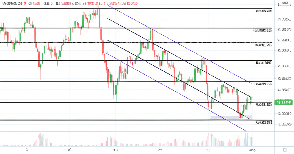 金融圖表插圖，顯示上漲和下跌價格走勢，標註斐波那契回撤線於關鍵支撐和阻力水平，象徵市場心理與集體交易決策