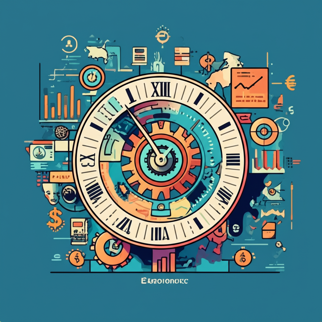 DAX指數作為德國與歐元區經濟核心齒輪的插圖，周圍環繞金融圖表與全球市場符號