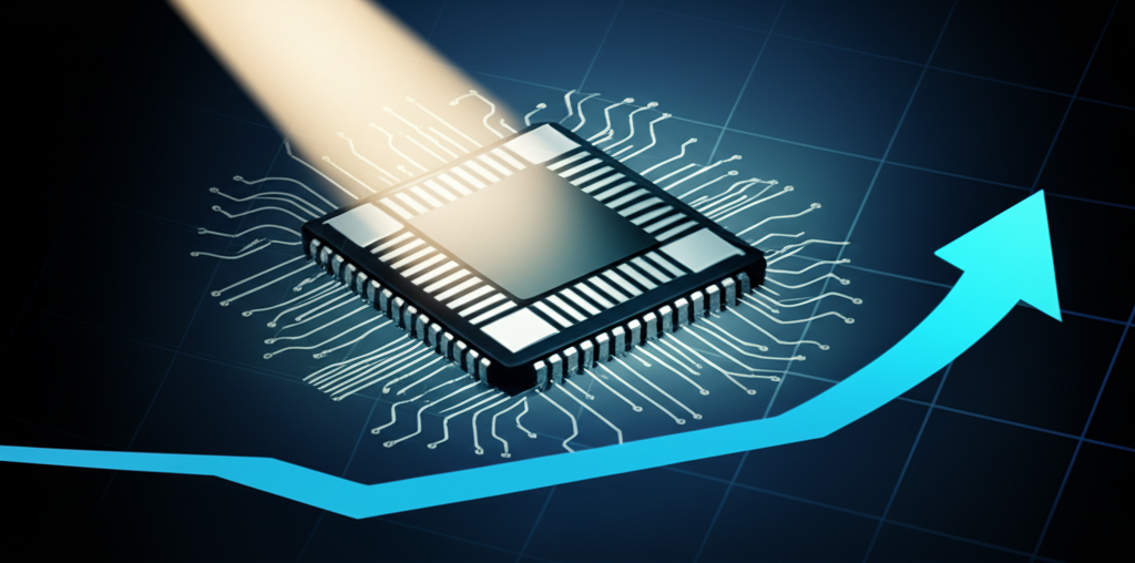 中微半導體股價走勢圖，象徵中國半導體產業自力更生與領先地位