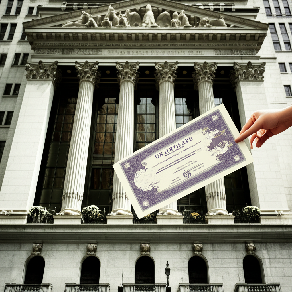 股票證書從紐約證交所或那斯達克交易所移除插圖
