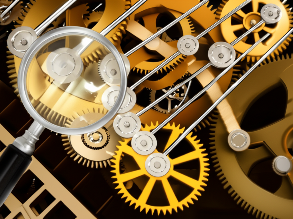 多重經濟因素如齒輪交織,放大鏡聚焦貨幣下滑的複雜機制