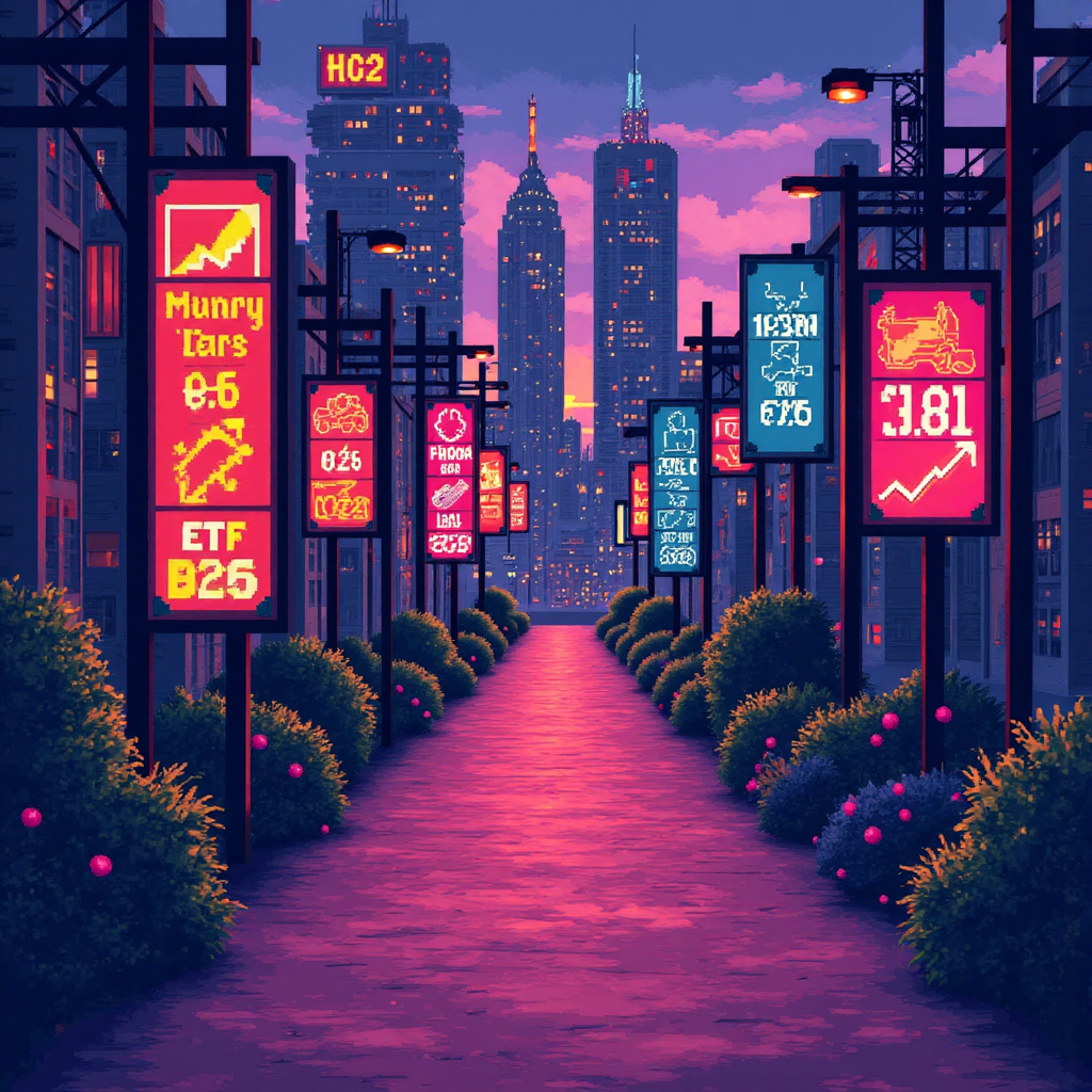 通往股票市場的道路，點綴投資圖標如股票與ETF，充滿活力與邀請感