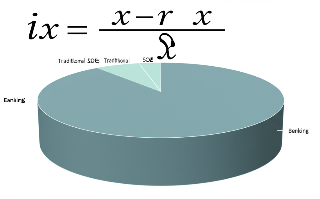 上海證券交易所綜合股價指數的複雜計算公式與成分股餅圖，強調銀行、能源與傳統國有企業的權重