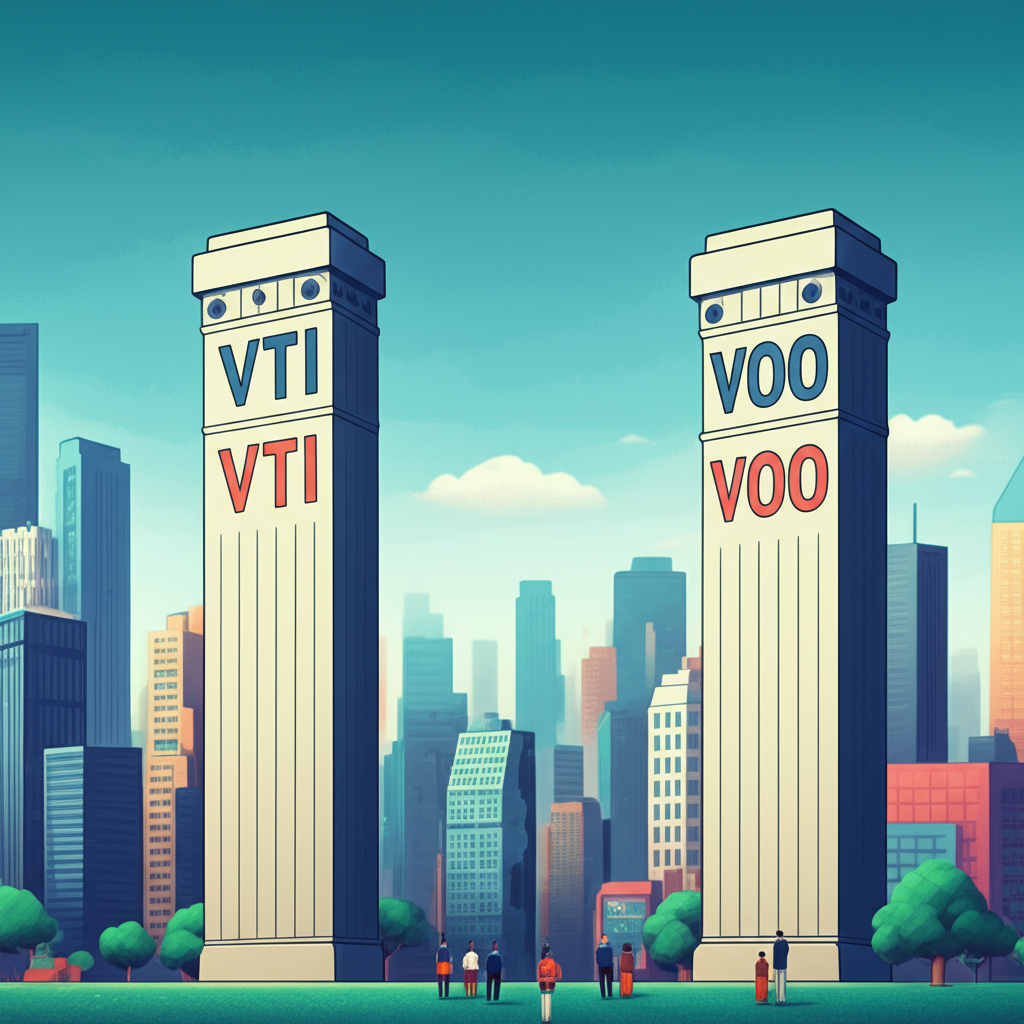 VTI 和 VOO 作為美股 ETF 投資支柱，象徵台灣香港投資者的成長與穩定機會