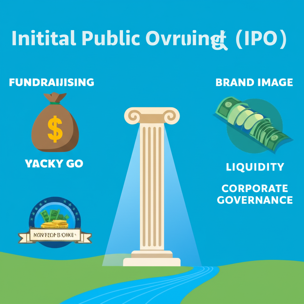 IPO七大階段與專業團隊協作的流程插圖