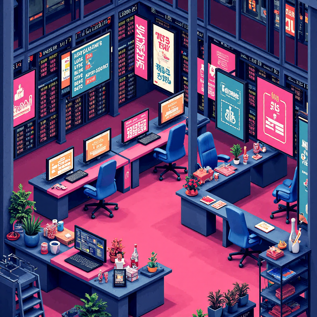 全球股票交易所像素藝術插圖,展示期權交易與數據流動的動態圖表