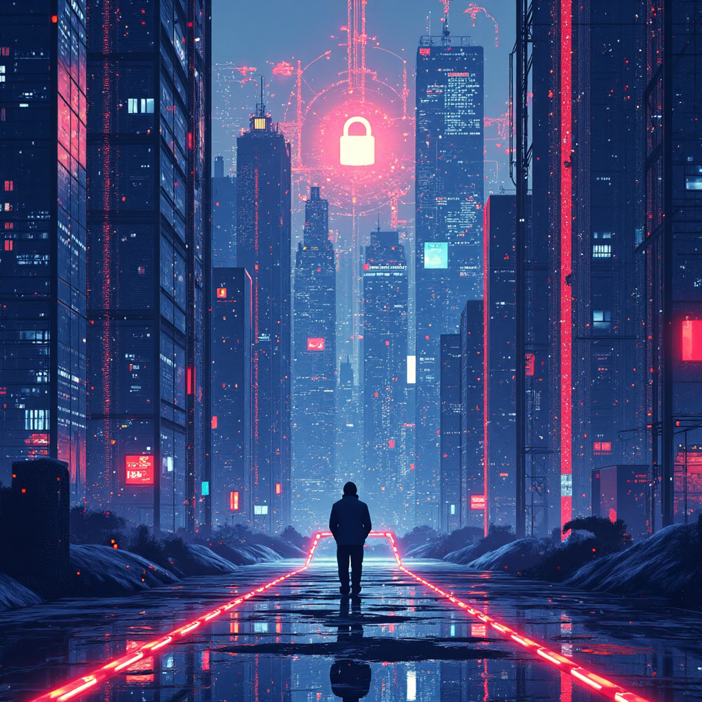 互聯節點與動態安全層的抽象數位景觀像素藝術,使用者頭像持續驗證的未來色調